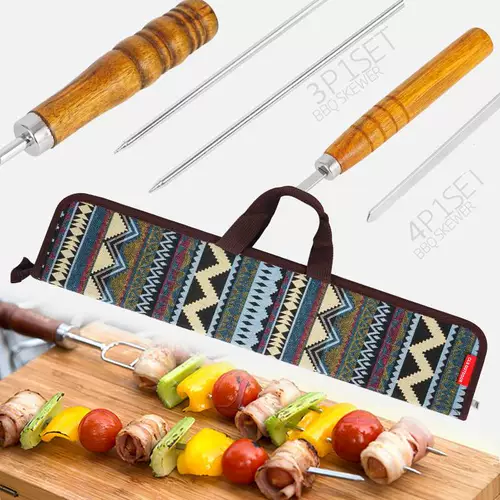 Talentbear Outdoor BBQ Adleded Barbecue Bargebue Barbecue Barge Steel U -образная деревянная ручка портативного пикника 6 -кузырь