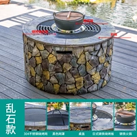 Модель сломанного камня (с 304 гриль из нержавеющей стали+чугунная тарелка+чугунный горшок)