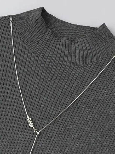 Ziyu Skirt Dahong Flagship Store Chain Half-High Collar Sleeveless Knitted Skirt Solid Color Long Tank Dress Base Layer Dress