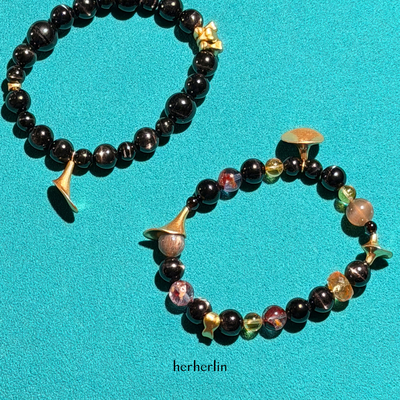 Herherlin Purple Gold Mini Horn Bell Gold Fortune Bracelet Multi-Treasure Bracelet