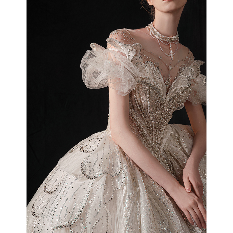 Elite white advanced wedding dress for princess for bride, french style, open shoulders, 2023 collection, high-end Elite white advanced wedding dress for princess for bride, french style, open shoulders, 2023 collection, high-end