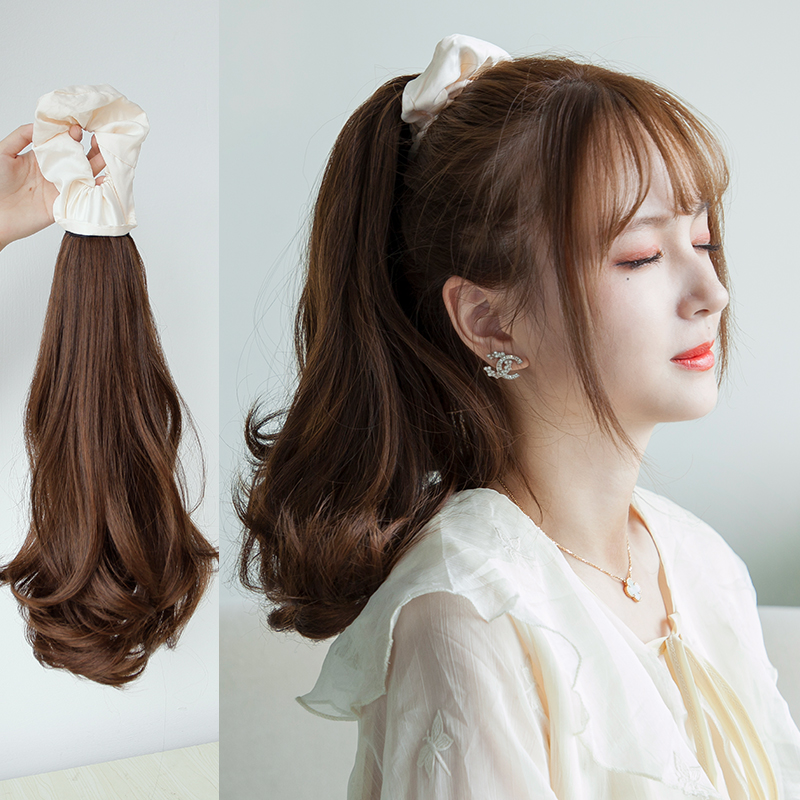 Pony-tailed wig female long curly hair long wig braid natural small amount of micro-curly fake ponytail hair tail bundled