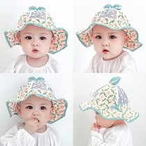Yingzi baby hat spring Summer thin section Large eave sun hat female baby sun hat sunscreen sunscreen adjustable girls catch