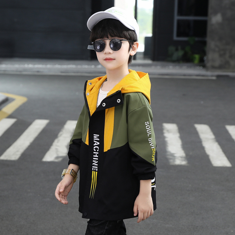 Boys' Jacket Spring and Autumn 2026 New Style for Older Children, Spring Clothing, Children's Sports Windbreaker, Boys' Spring Trendy Brand Clothing