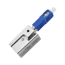 Blue Mail Ultra Low Light Loss Coupler SC UPC Square Bare Fiber Flange Temporary Succession Adapter SC APC Test Bare Slim Coupler OTDR Jig Repair Conversion Head Adapter