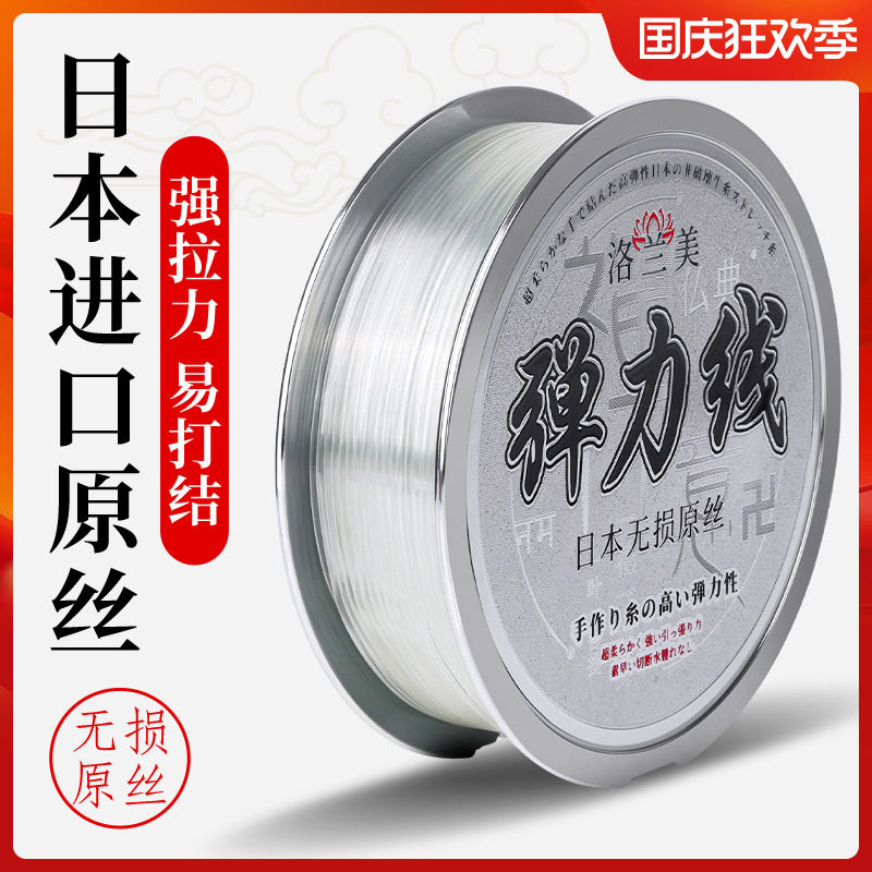 Crystal hand string rope elastic line beaded wear-resistant hand-wearing beaded hand rope rubber band text play rope transparent beef tendon