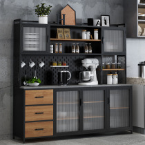 American sideboard wrought iron black retro multi-layer home dining room living room storage bowls and chopsticks storage multifunctional sideboard