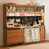 Sideboard solid wood cabinet tea cabinet integrated kitchen storage cabinet home living room Nordic light luxury sideboard side cabinet