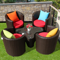 Outdoor furniture rattan table and chair combination imitation rattan table and chair rattan chair balcony leisure table and chair three to five piece set Teng Yi chair