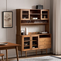Nordic boxwood retro medieval solid wood sideboard storage cabinet high cabinet modern minimalist tea cabinet DS oak
