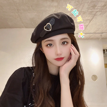 Loving Sniper ~ Black Sweet Drag Beret Hood Woman Spring Summer Temperament Anise Painter Cap 2022 New Forward Cap