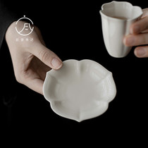 Yishi Tea Talk antique ceramic coasters grass and wood gray tea cup holders tea coasters insulation pads petals small fruit plates pot mats