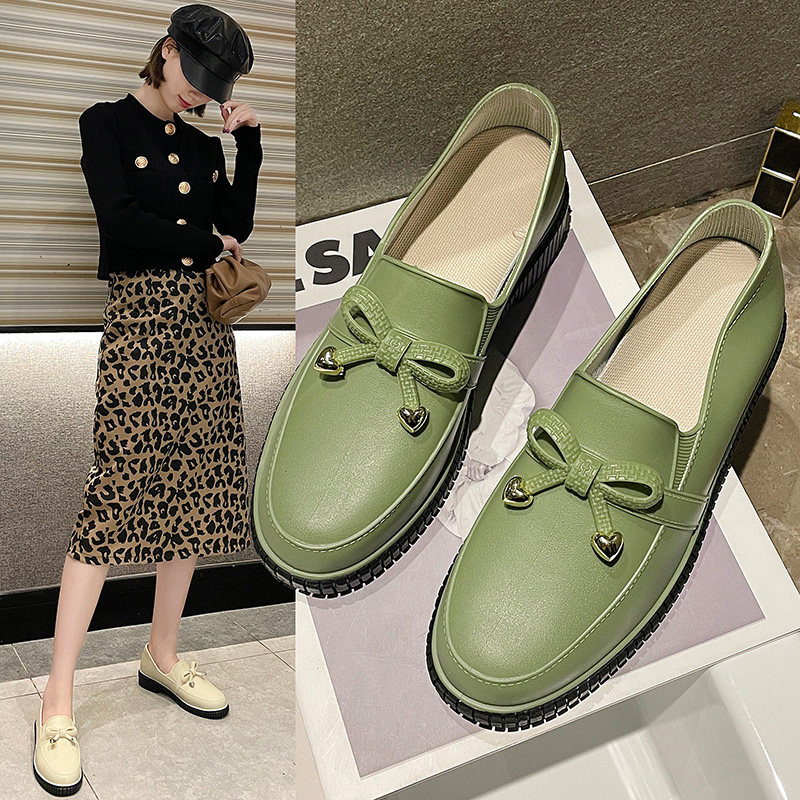 Back Force Light Mouth Rain Shoes Woman Short Drum Summer Low Help Rain Boots Korea Non-slip Cover Shoes Kitchen Water Shoes Fashion outwear