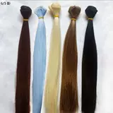 Мягкий шелковый шелк с рядом производства парики парик Bjd Doll парик 3 -точка имитация молока шелк мягкие шелковые волосы четыре