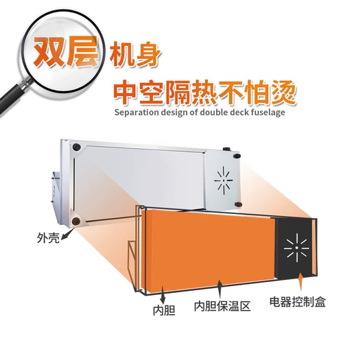 Изоляция фаст -фуда Тайвань Коммерческое стеклянное вытяжка Электрическая нагрева