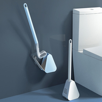 Japanese toilet brush no dead corner household punch-free wash toilet brush artifact wall-mounted bathroom long handle silicone brush