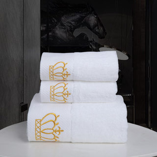 Song Luolan Hotel Style White Embroidered Thick Towel B&B Hotel Bathing Beauty Salon Special Hair Bath Towel Wholesale