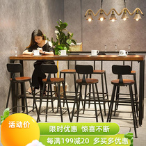 High stool solid wood bar table custom high table and chair leisure creative partition cabinet long narrow table bar porch table