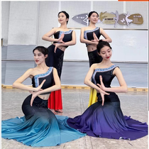 New adult Dai ethnic dance performance Practicing Korn national semi-body dress paock dance fish tail Skirt Milk Silk Ethnic