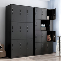 Black Locker Staff Quarters Iron Sheet Metal Locker With Lock Thickening Containing Cabinet Gym Locker Room Changing Wardrobe