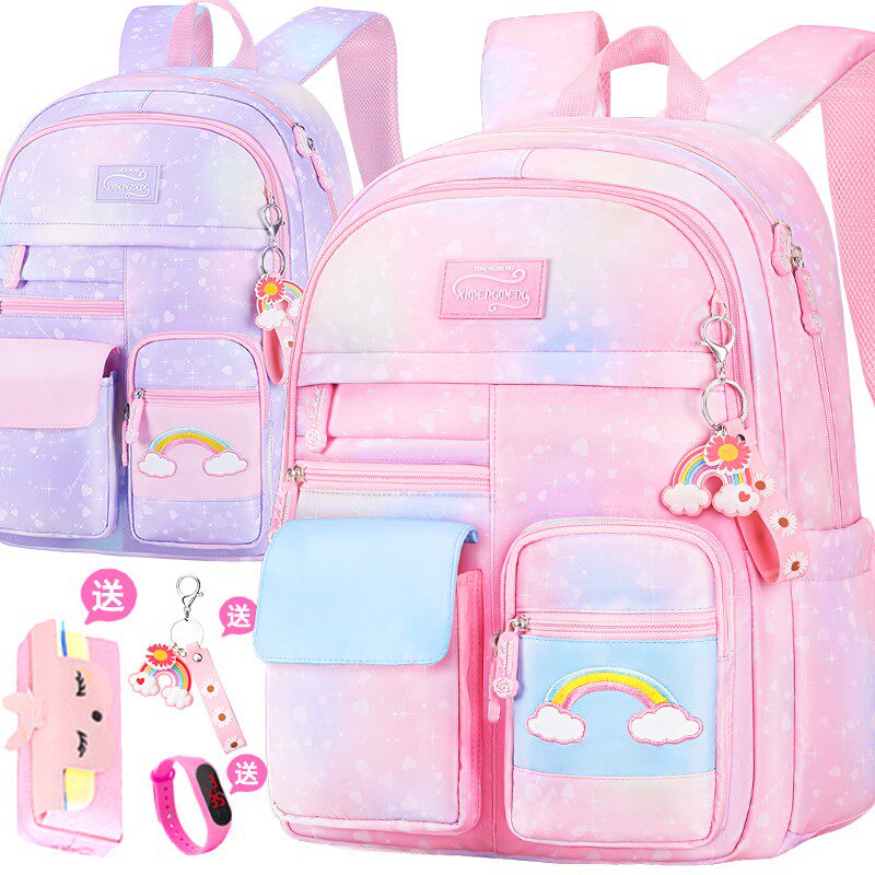 School bag girl students in 2021 new child backpack ocean fashion one 36th grade princess reduces negative double