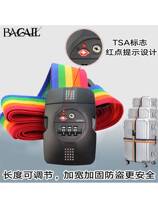 Overseas travel consignment clearance tsa customs code lock trolley suitcase lock anti-theft cross packing strap