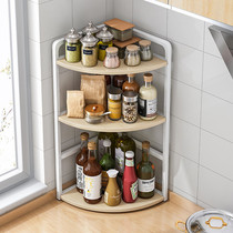 Corner storage rack condiment rack kitchen supplies collection countertop condiment rack stainless steel triangular corner storage rack