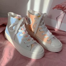 Ultraviolet color-changing tide shoes 2021 autumn new Korean students Joker high-top ulzzang tide canvas shoes women