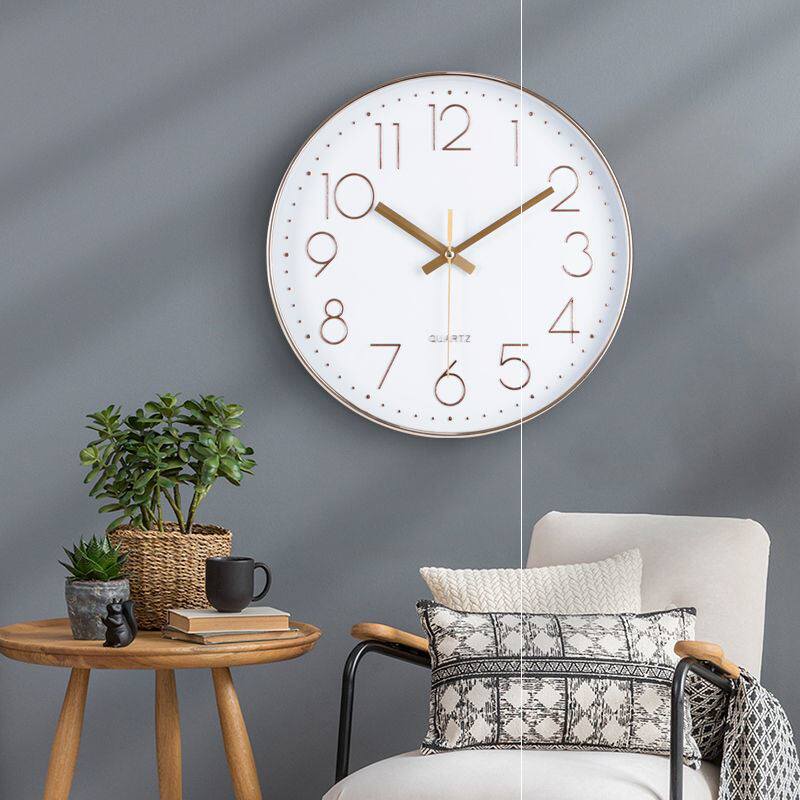 New quartz clock bedroom hanging bell Nordic modern minimalist creative clock net red muted living room hanging wall home