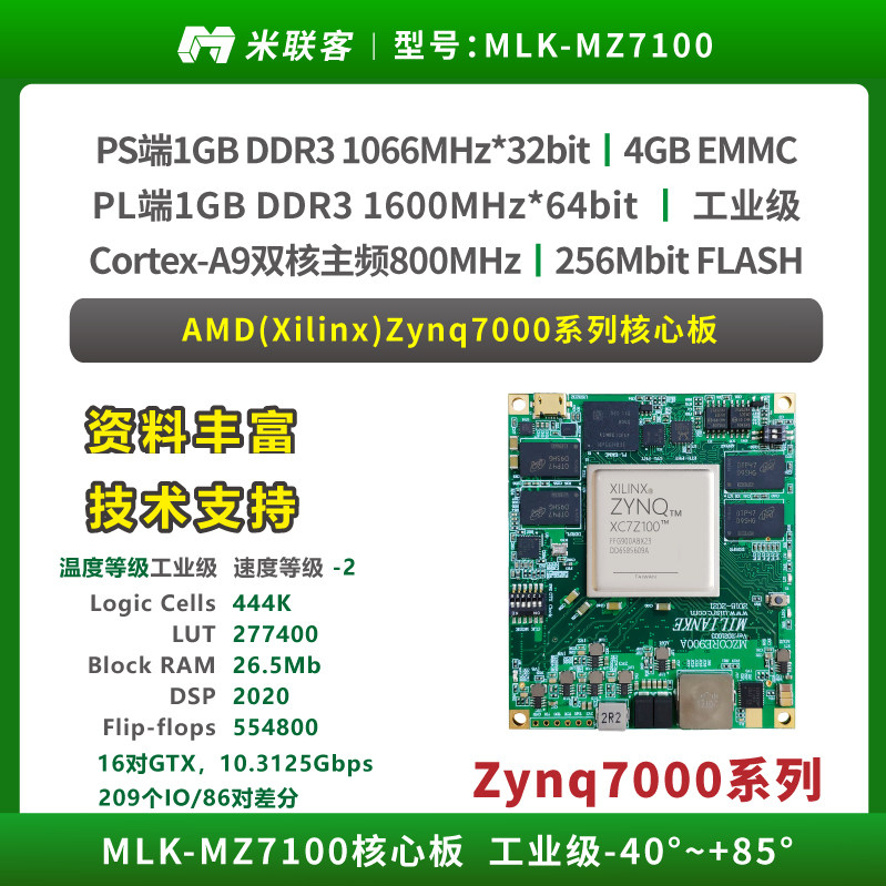 米联客FPGA核心板XILINX-ZYNQ7100/7000 MZ7100FA