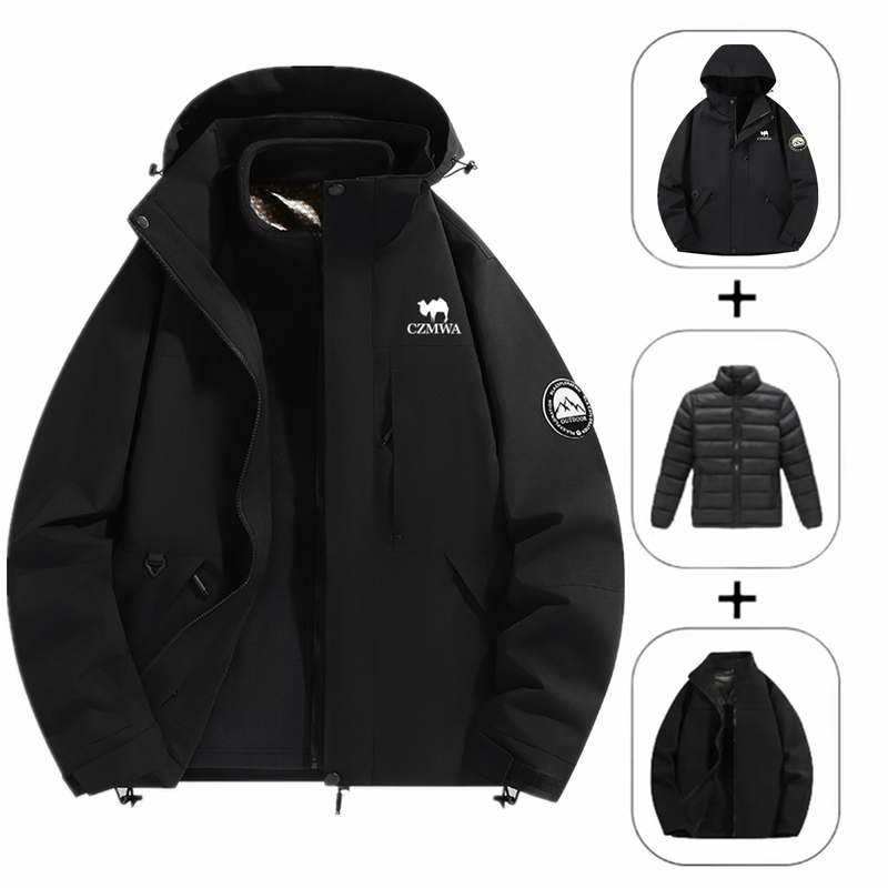 Camel Rider 3-in-1 Jacket for Men and Women, Outdoor Windproof and Rainproof 2025 Autumn/Winter Waterproof Hiking Jacket