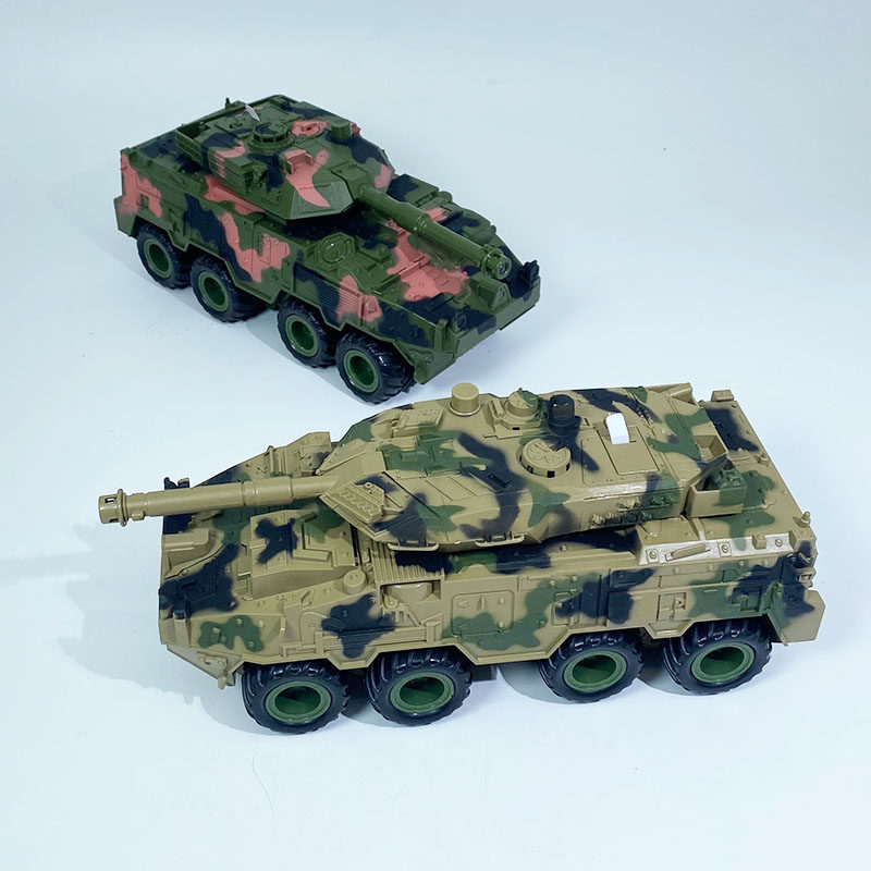 Children's toy inertial tank model sound and light off-road tank four-wheel drive inertial chariot boy birthday gift