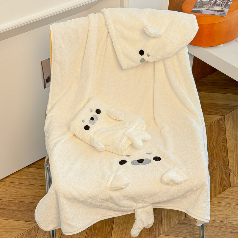 High-Quality Seal-Shaped Bath Towel, Hair Drying Cap, Three-Piece Set, Coral Fleece, Absorbent, Quick-Drying, Non-Shedding, Household Bath Towel High-Quality Seal-Shaped Bath Towel, Hair Drying Cap, Three-Piece Set, Coral Fleece, Absorbent, Quick-Drying, Non-Shedding, Household Bath Towel