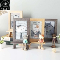 creative photo frame personality vintage wood 6 inch