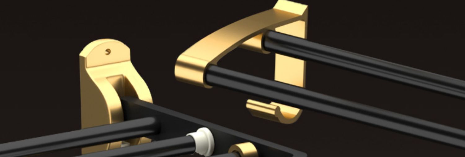 太空铝卫生间毛巾架浴室置物架轻奢风免打孔厕所壁挂浴巾杆洗手间