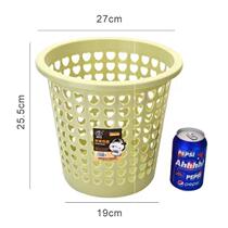 The trash bin household bedroom with red uncovered plastic hollow trash cans kitchen basket