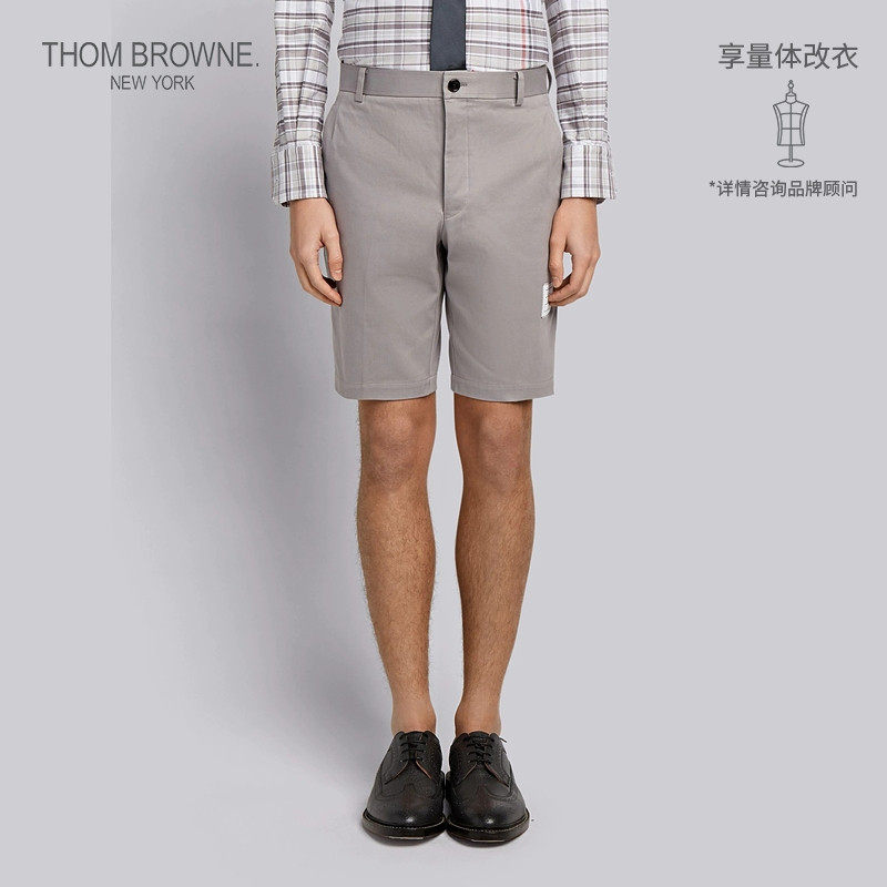 (New Year's Eve present) THOM BROWNE Men's summer pants twill pure cotton shorts
