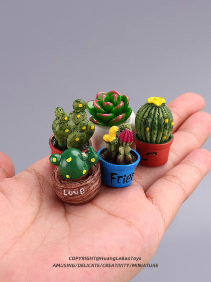 Simulated green plant cactus blind bag succulent potted tabletop miniature ornaments children's play house toys