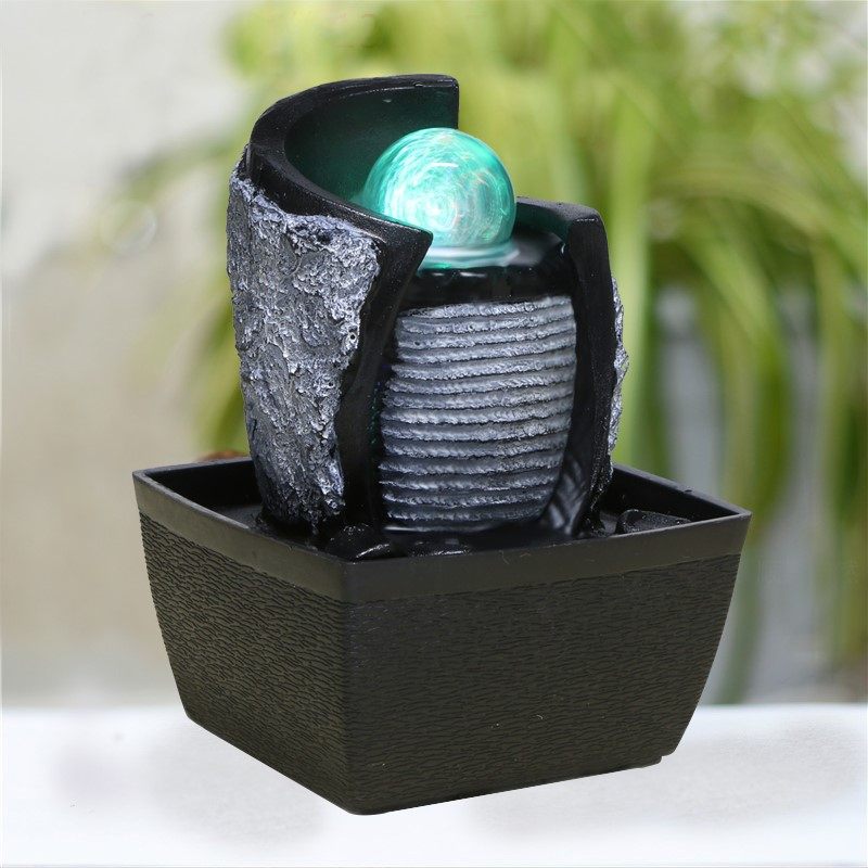 Crystal ball swing piece with water flow stone to run bead rotating water fountain cycle Merchants desk face decoration