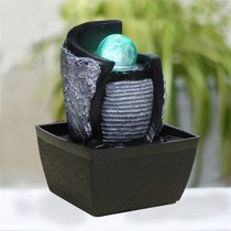 Crystal ball swing piece with water flow stone to run bead rotating water fountain cycle Merchants desk face decoration