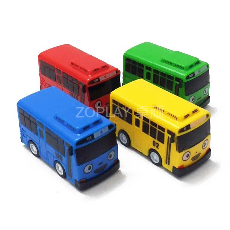 Mini bus nine-color bus sliding toy car school bus model can open the door early education intelligence toy set