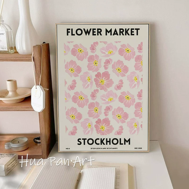 [STOCKHOLM северные挂画 маленькие цветочные масляная живопись декор спальни ins свежий настенный]