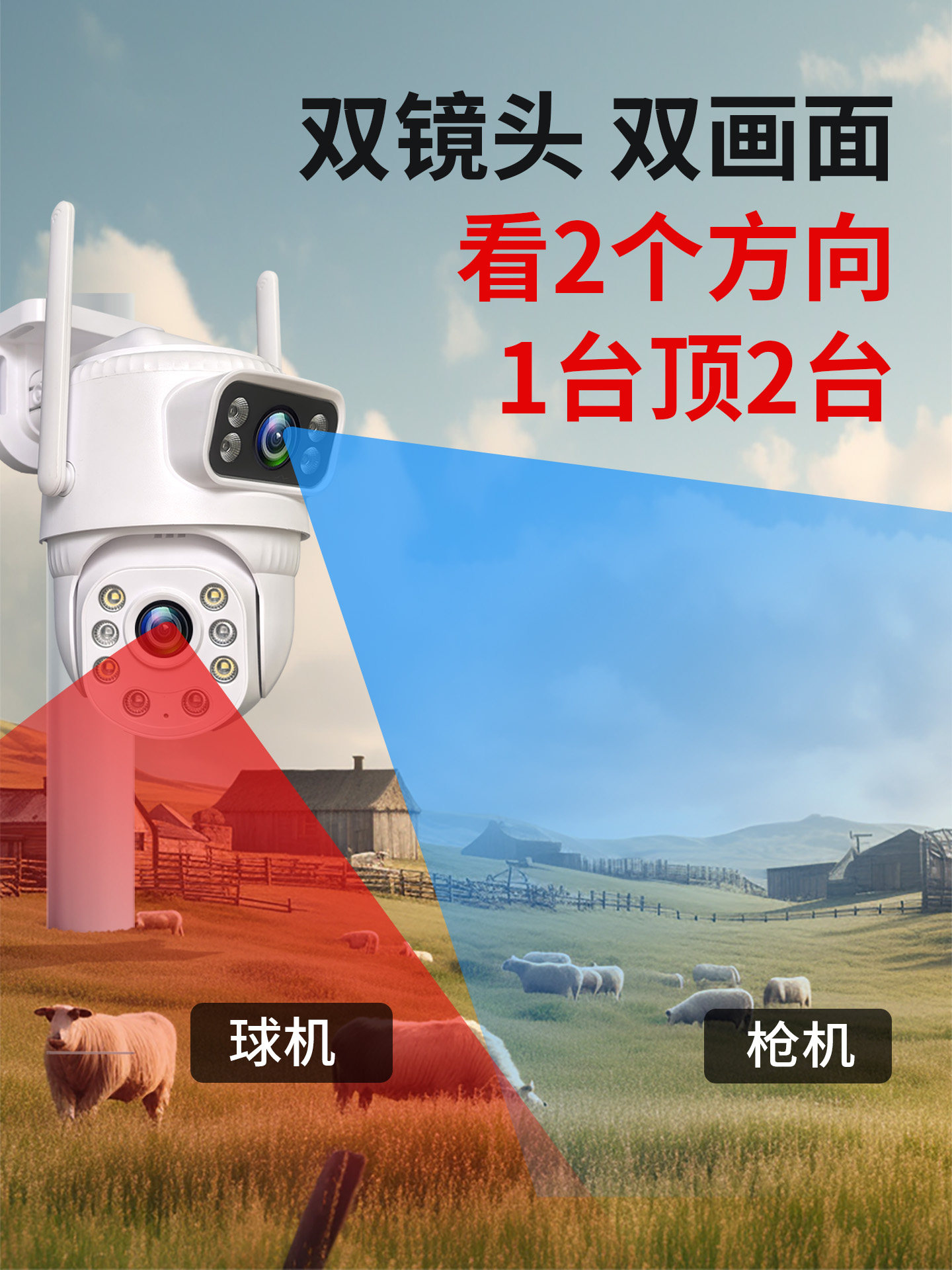 5g Wireless Wifi Camera Monitor 360-Degree No Blind Spots Outdoor Home Use Mobile Phone Remote No Network Required 4g