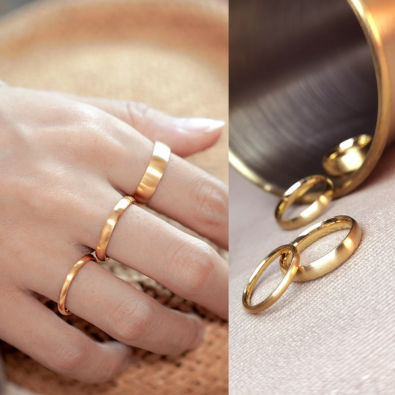 Vegetarian Circles Gufa Golden Ring Female small crowdDesign High sense 2021 New wave forefinger tail finger