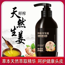 Ginger shampoo anti-loss fertility hair lotion anti-dandruff anti-itching oil control fluffy mens and womens shampoo flagship store