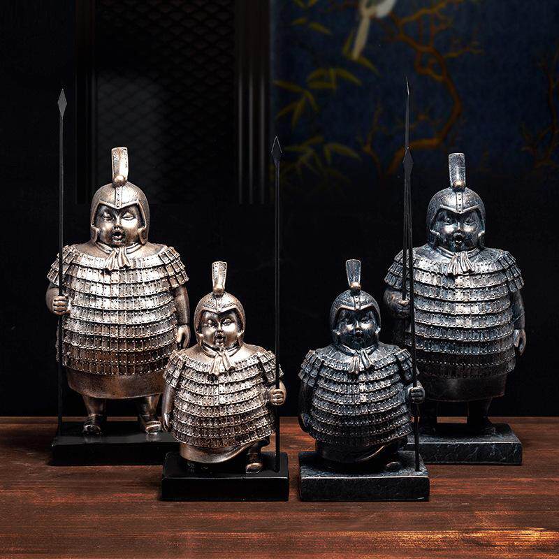 Swing piece Home decoration office Chinese Creative Terracotta Warriors of the Antique Products Xuanguan TV Cabinet Living Room Craft Ornaments-Taobao