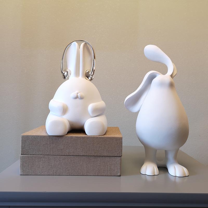 Pendulum Boilerplate Modern Cartoon White Rabbit House Sales room Living Room headphones Extremely Minimalist Nordic Ornaments