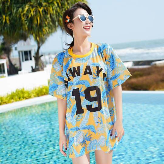 Ropa de natación ajustada para mujer, traje de baño conservador de tres piezas para el vientre, traje de baño de talla grande para estudiante, estilo de hadas de primavera 2022