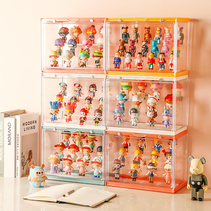 Creative blind box storage box bubble Mart doll model doll villa Lego model transparent dustproof display stand