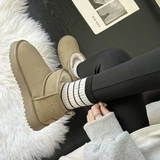 Зимние сапоги, нескользящие высокие туфли на платформе